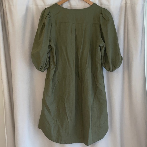 Cynthia Rowley Green Shift Dress Linen Blend Sz S - Picture 4 of 4